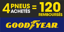 Promo Goodyear : 120€ remboursés